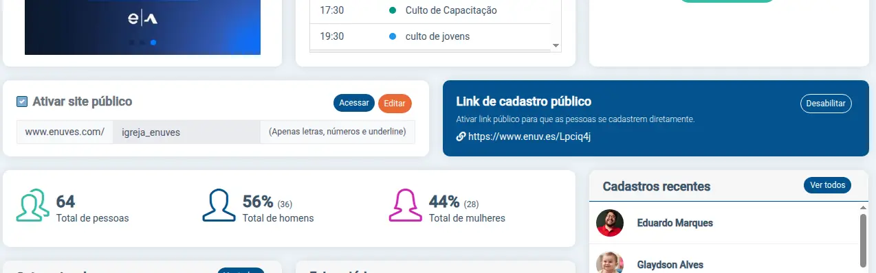 Website gratuito da igreja